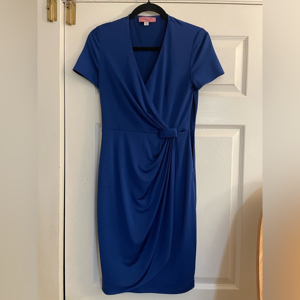 Eliza J Elegant Blue short sleeve Dress 4